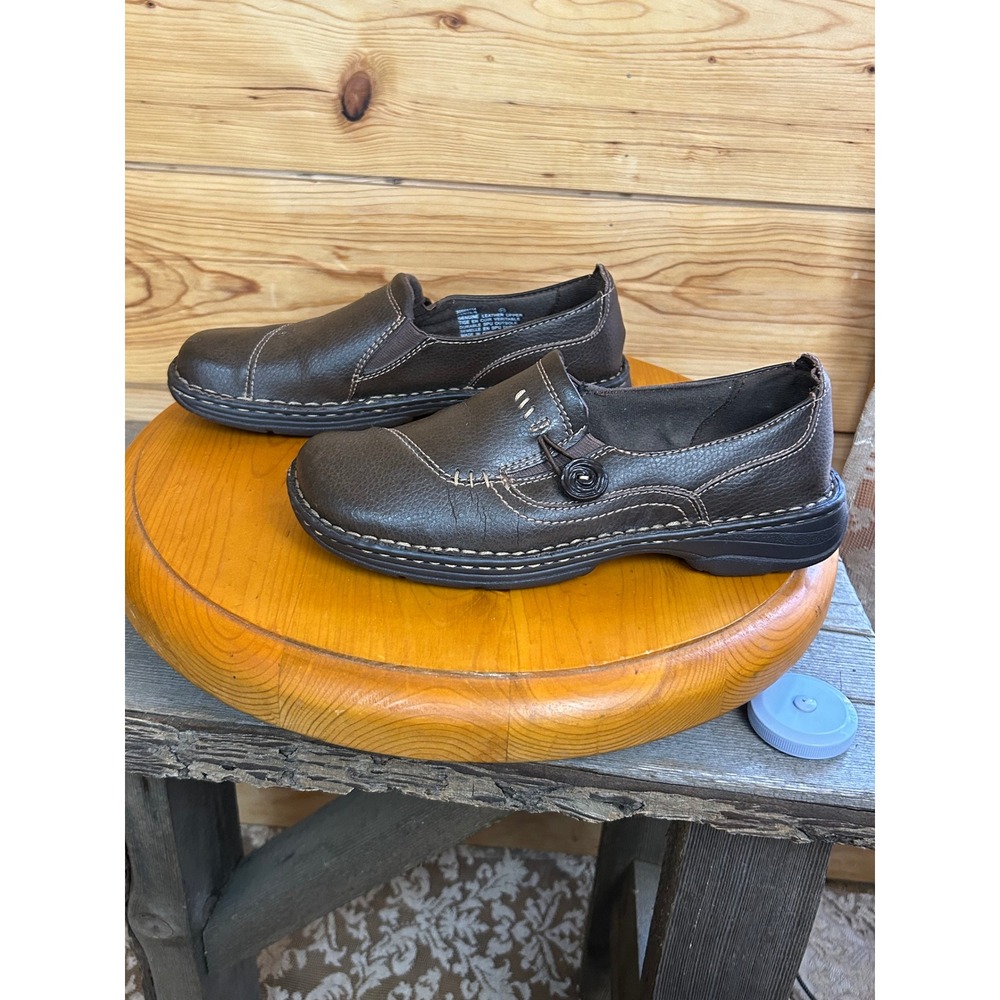 Earth Spirit Kenya-B‎ Womens 8.5 Brown Leather Slip On Loafers Gelron 2000 Comfy - Picture 4 of 9